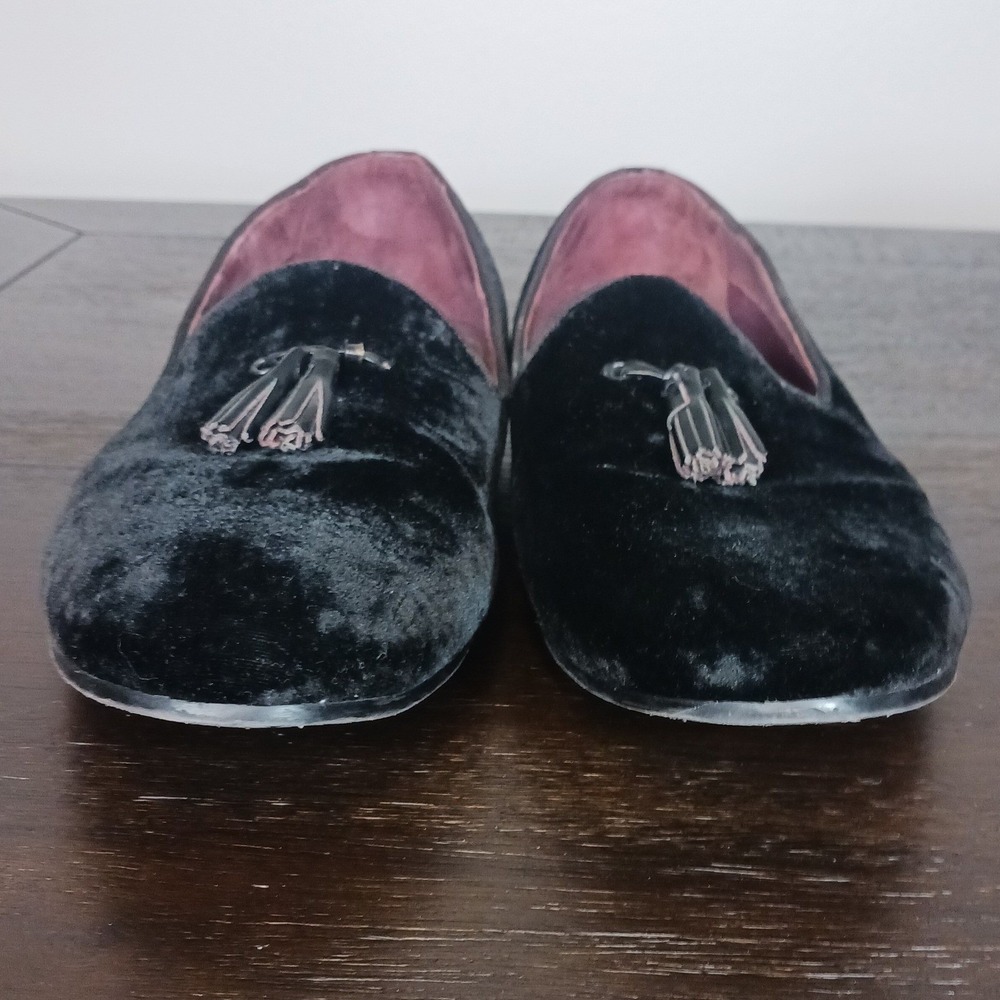 Ted Baker Velvet Tassel Loafers Mens 11 Black Formal Smoking Dress Shoes - Picture 5 of 10